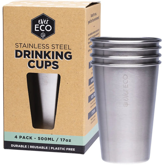 Stainless Steel Drinking Cups : 4 Pack