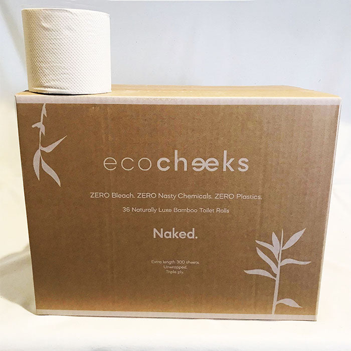 Unbleached Bamboo Toilet Paper : 36 Naked (Unwrapped)